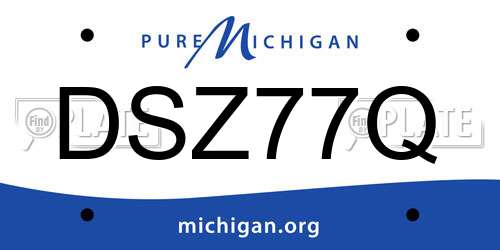 DSZ77Q Michigan License Plate