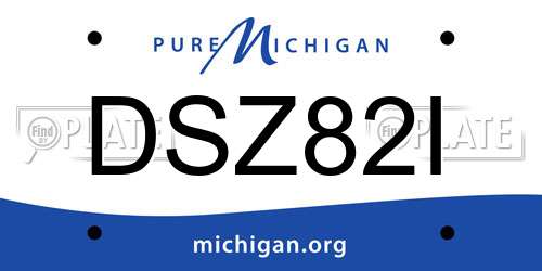 DSZ82I Michigan License Plate