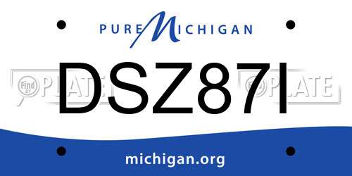 DSZ87I Michigan License Plate