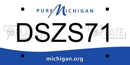 DSZS71 Michigan License Plate