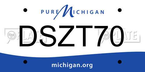 DSZT70 Michigan License Plate