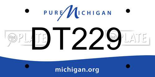 DT229 Michigan License Plate