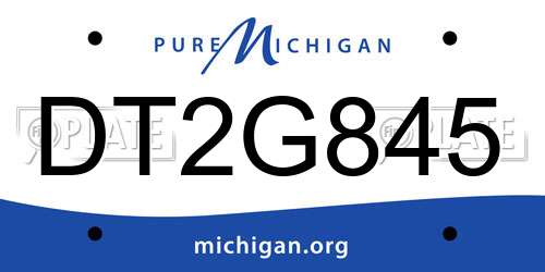 DT2G845 Michigan License Plate