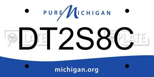 DT2S8C Michigan License Plate
