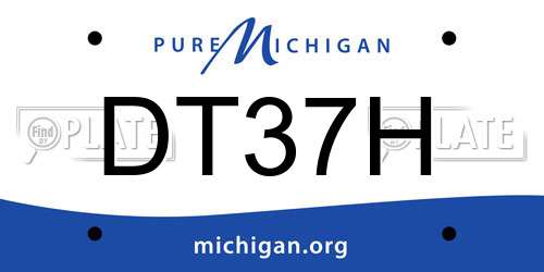 DT37H Michigan License Plate