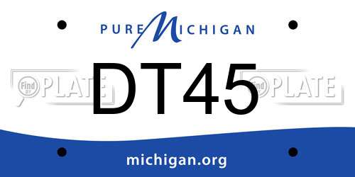 DT45 Michigan License Plate
