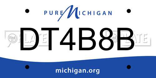DT4B8B Michigan License Plate