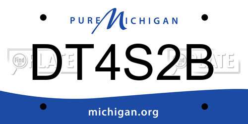 DT4S2B Michigan License Plate