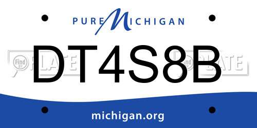 DT4S8B Michigan License Plate