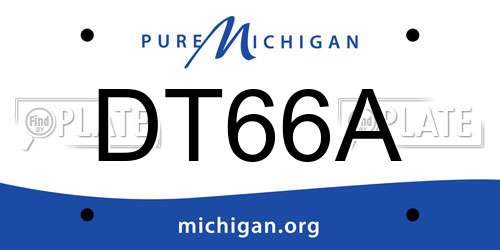 DT66A Michigan License Plate