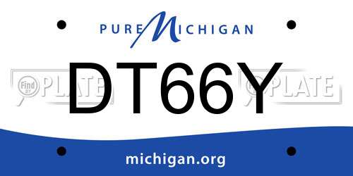 DT66Y Michigan License Plate
