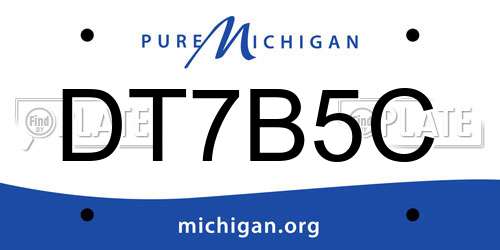 DT7B5C Michigan License Plate