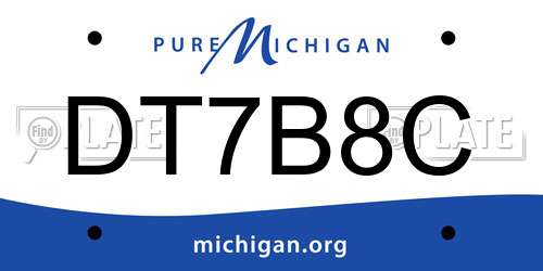 DT7B8C Michigan License Plate