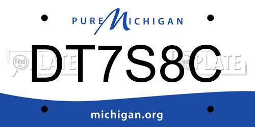 DT7S8C Michigan License Plate