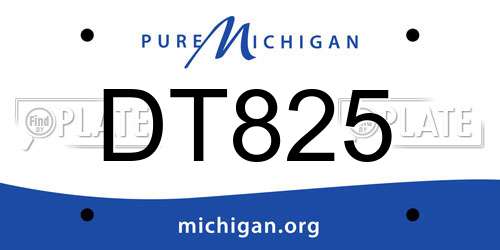 DT825 Michigan License Plate