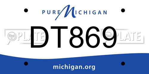 DT869 Michigan License Plate