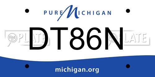 DT86N Michigan License Plate