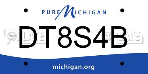 DT8S4B Michigan License Plate