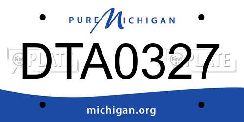 DTA0327 Michigan License Plate