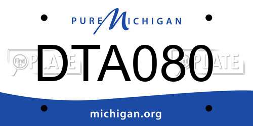 DTA080 Michigan License Plate