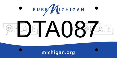DTA087 Michigan License Plate