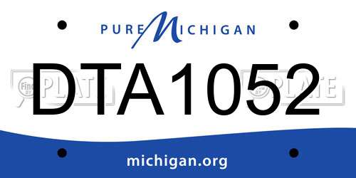 DTA1052 Michigan License Plate