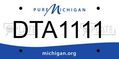 DTA1111 Michigan License Plate