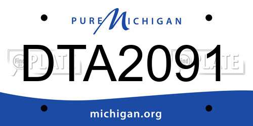 DTA2091 Michigan License Plate