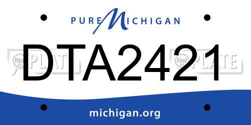 DTA2421 Michigan License Plate