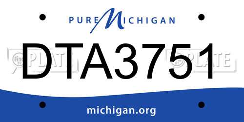 DTA3751 Michigan License Plate