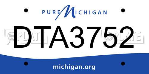 DTA3752 Michigan License Plate