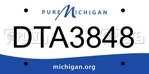 DTA3848 Michigan License Plate