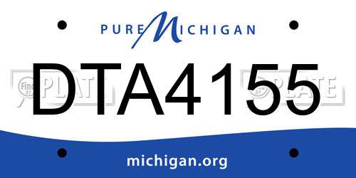 DTA4155 Michigan License Plate