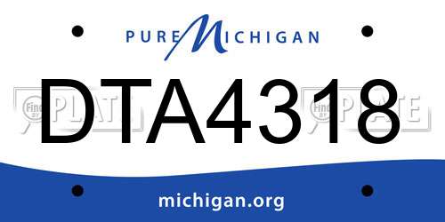 DTA4318 Michigan License Plate