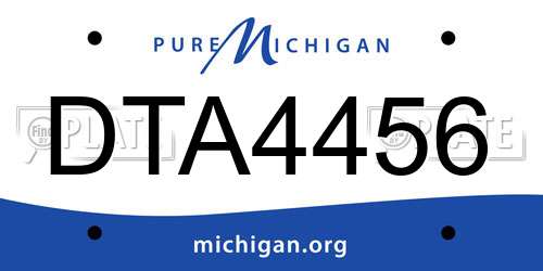DTA4456 Michigan License Plate