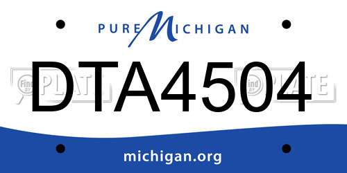 DTA4504 Michigan License Plate