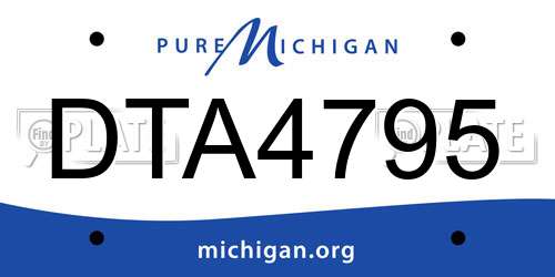 DTA4795 Michigan License Plate