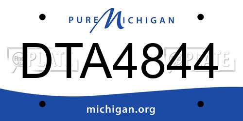 DTA4844 Michigan License Plate