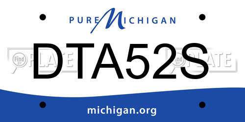 DTA52S Michigan License Plate