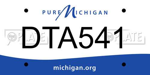 DTA541 Michigan License Plate