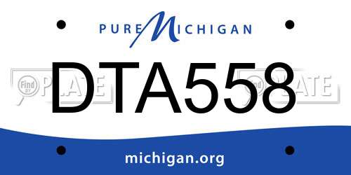 DTA558 Michigan License Plate