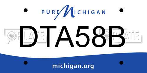 DTA58B Michigan License Plate