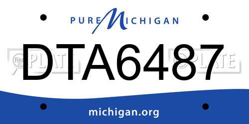 DTA6487 Michigan License Plate