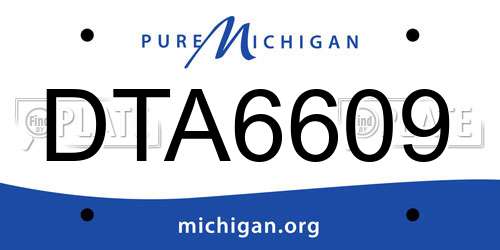 DTA6609 Michigan License Plate