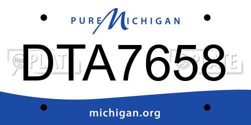 DTA7658 Michigan License Plate