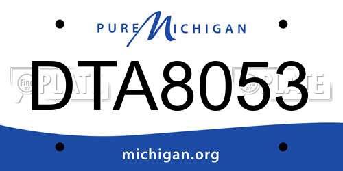DTA8053 Michigan License Plate