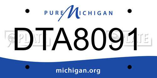 DTA8091 Michigan License Plate