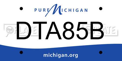 DTA85B Michigan License Plate