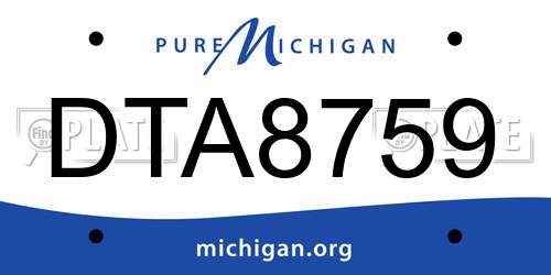 DTA8759 Michigan License Plate