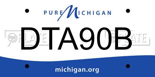 DTA90B Michigan License Plate